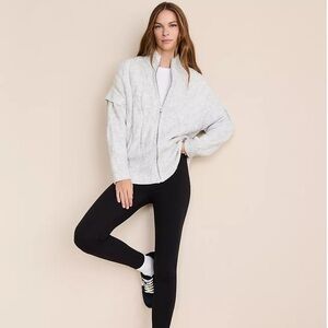 Lou & Grey Zip Front Cable Knit Cardigan